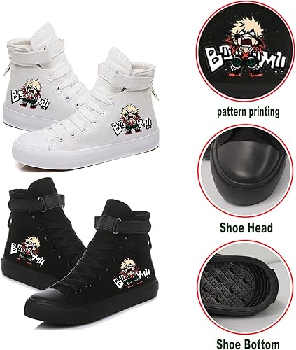 Miniatura 3 de DHSPKN Anime Mha Zapatos de lona Deku Izuku Todoroki Zapatillas Anime Cosplay High Top Zapatos de lona
