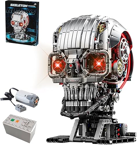 Miniatura 10 de Robot de esqueleto mecánico de bloques de construcción de juguete 692+piezas de cuerpo giratorio y diseño articulable, juguete STEM creativo para