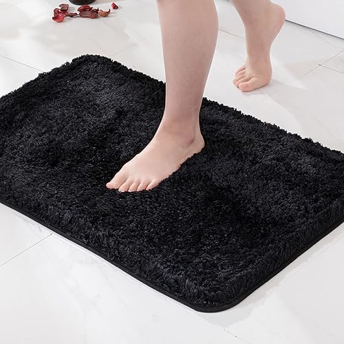 Miniatura 52 de MIULEE Alfombras de baño salvia, suaves y pequeñas, absorbentes, antideslizantes, de secado rápido, esponjosas, para baño, bañera y duchas, lavables