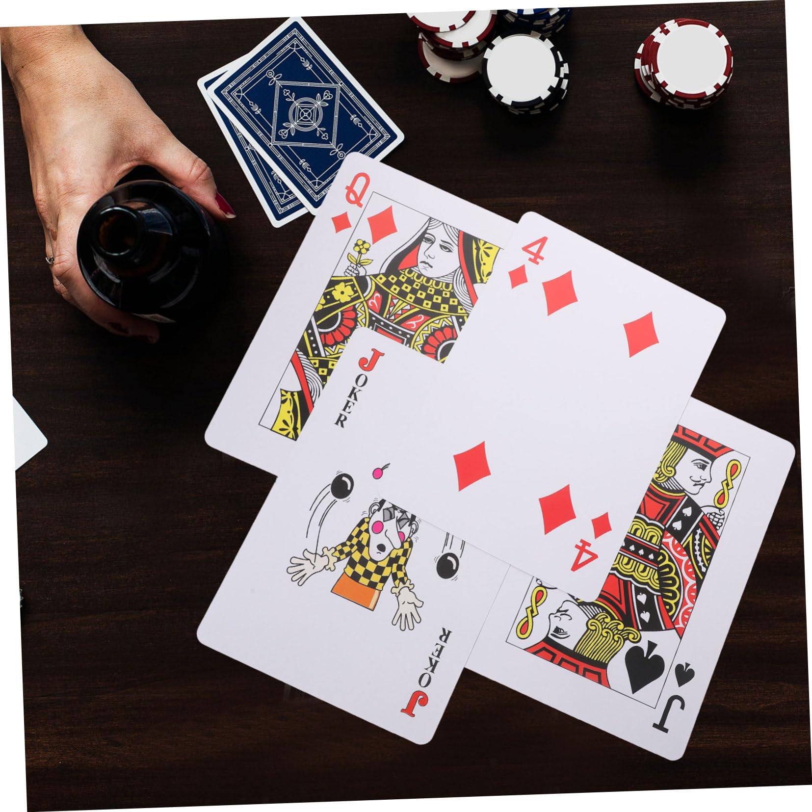 TOYANDONA Carte da Extra Large per Poker e Feste da Tavolo Resistente in Patinata per Giochi Gruppo e Divertimento Party