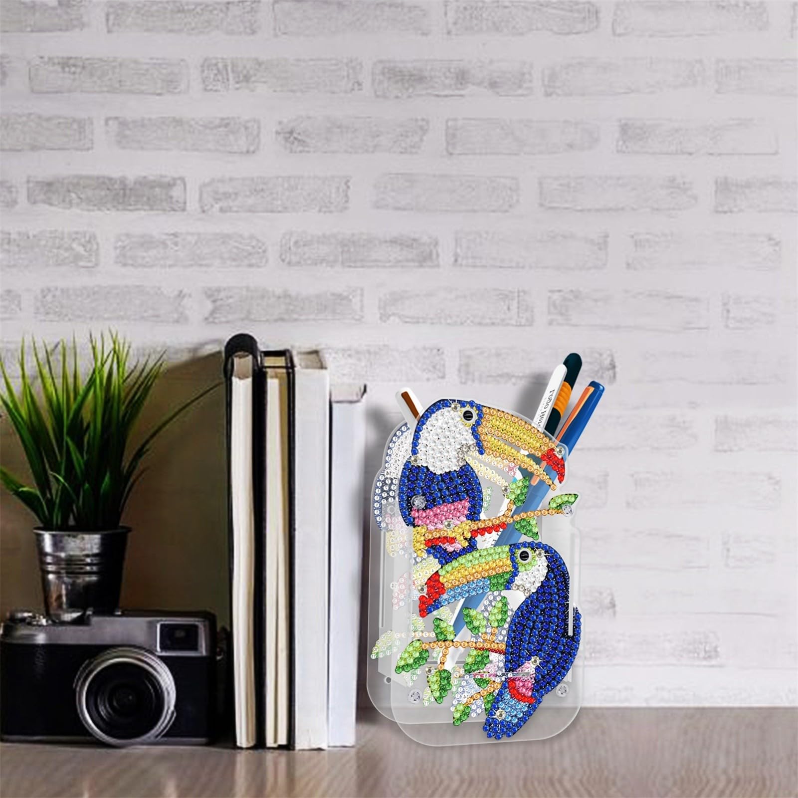 Set Diamond Painting 5D Fai Da Te Con Portapenne - Decorazione Scoiattoli, Per Ufficio E Casa