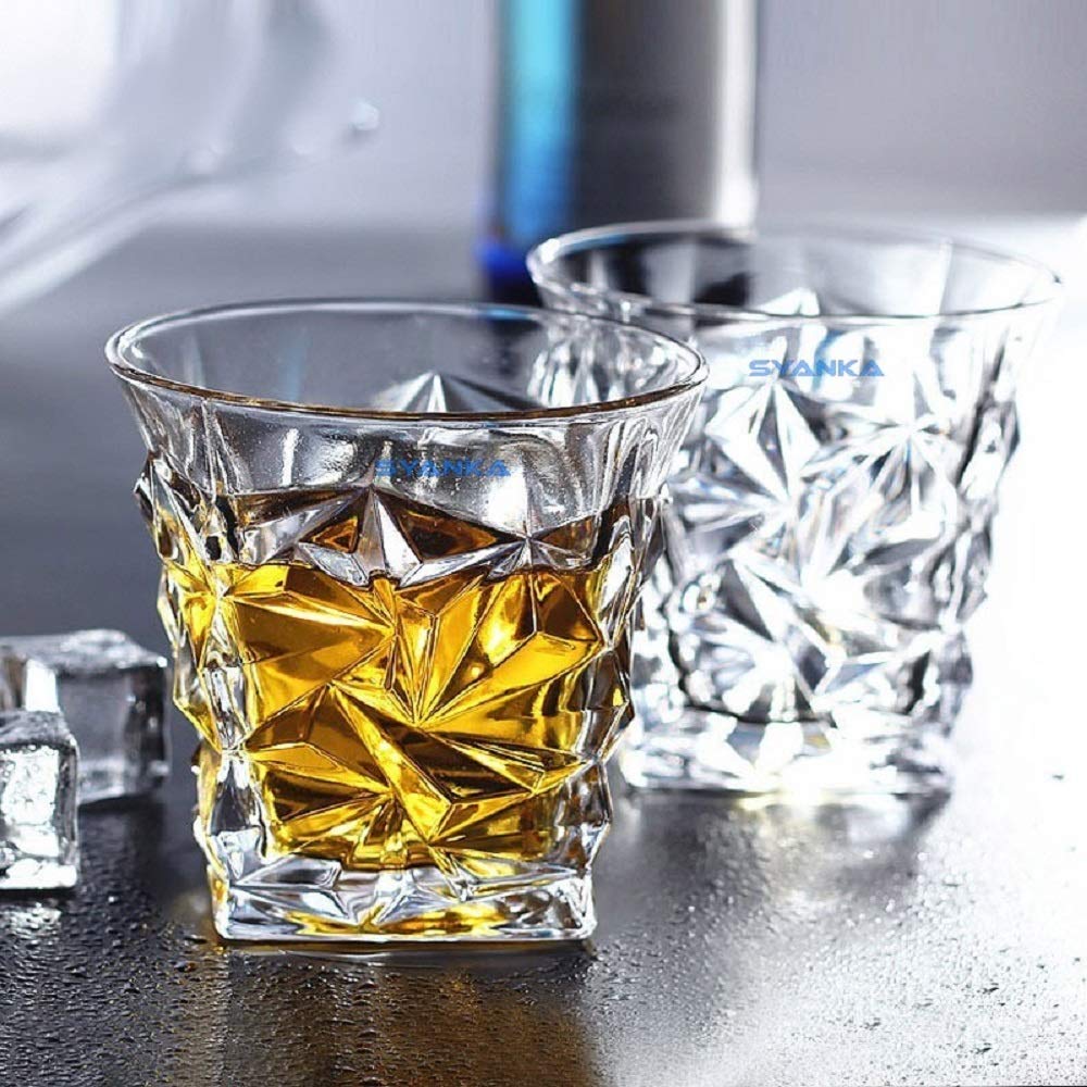 SYANKA Crystal Whiskey Glasses - Set of 2 -6 SYANKA Crystal Whiskey Glasses - Set of 2 -6