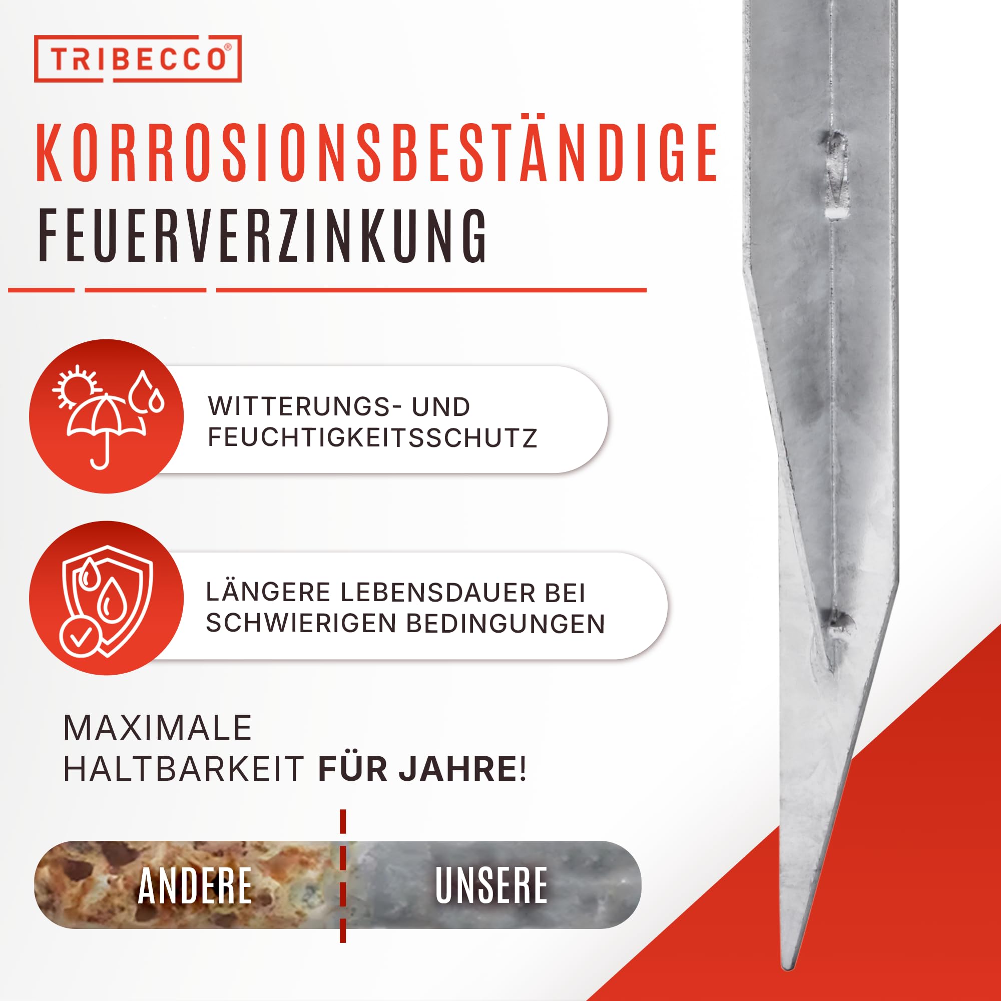 TRIBECCO® 4 x kotwa do huśtawki, kotwa gruntowa do huśtawki, do stabilizacji, kotwy gruntowe do domków zabaw, wież zabaw, huśtawek itd.