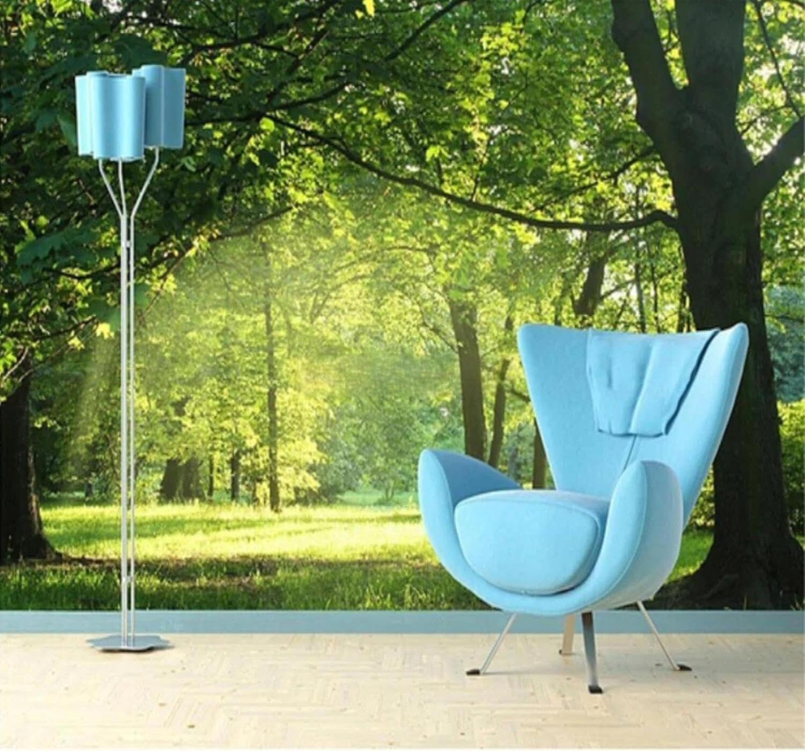XLMING Fresh Green Forest Sunshine Natural Scenery 3D Wallpaper Luxury Home Dining Decor Paste Sofa Living Room The Wall for Bedroom Mural-200cm×140cm