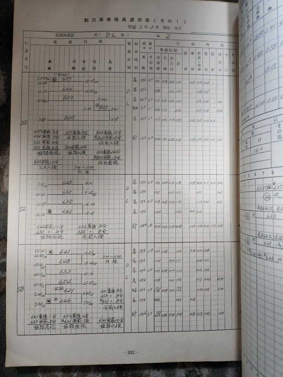 Amazon | 動力車乗務員運用表（第2分冊） 西日本旅客鉄道株式会社