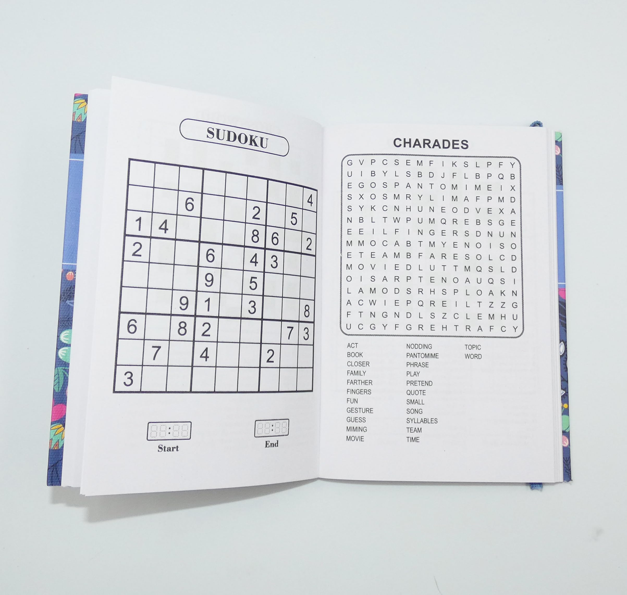 A6 Pocket Travel Size 3 in 1 Sudoku Word Search Crossword Puzzle Set of 2 Books 15x10.5cm with Elastic Band