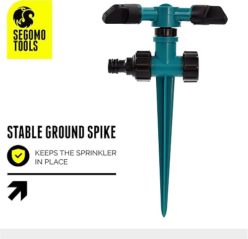 Miniatura 4 de Segomo Tools Sistema de riego giratorio de riego por rociador de agua de césped de jardín de 360 grados - GSR1