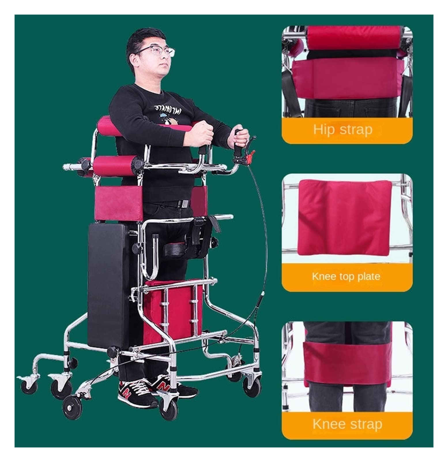 Urządzenie rehabilitacyjne 8 Kółek Walker Assist Urządzenie Do Rehabilitacji Chodzenia Chodziki Anty-do Tyłu Rollover Półka Narzędzie Osoby W Podeszłym Wieku Udar Hemiplegia Walker Rękawice robota z k