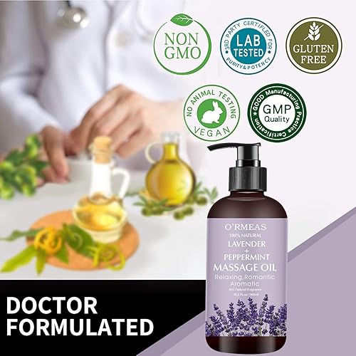 Miniatura 5 de Aceite de masaje para relajarse masajear el dolor articular aceite de masaje de lavanda y menta aceite corporal hidratante para hombres y mujeres