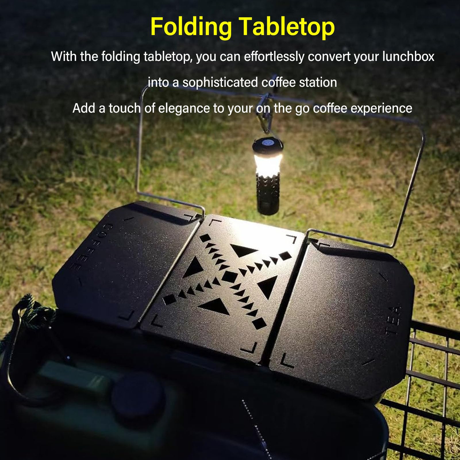 Table Top for Lunch Box, Lunch Box Steel Table Top(for 9.4L), Aluminium Alloy Portable Camping Table Board Camping Gear, Lunch Box Accessories