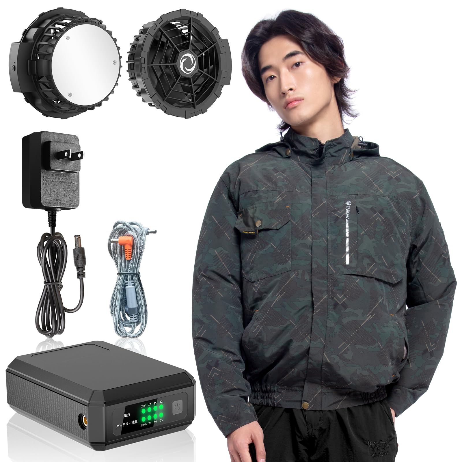 Amazon.co.jp: [Hon&Guan] 空調作業服 ファン付き作業服 長袖 ペルチェ