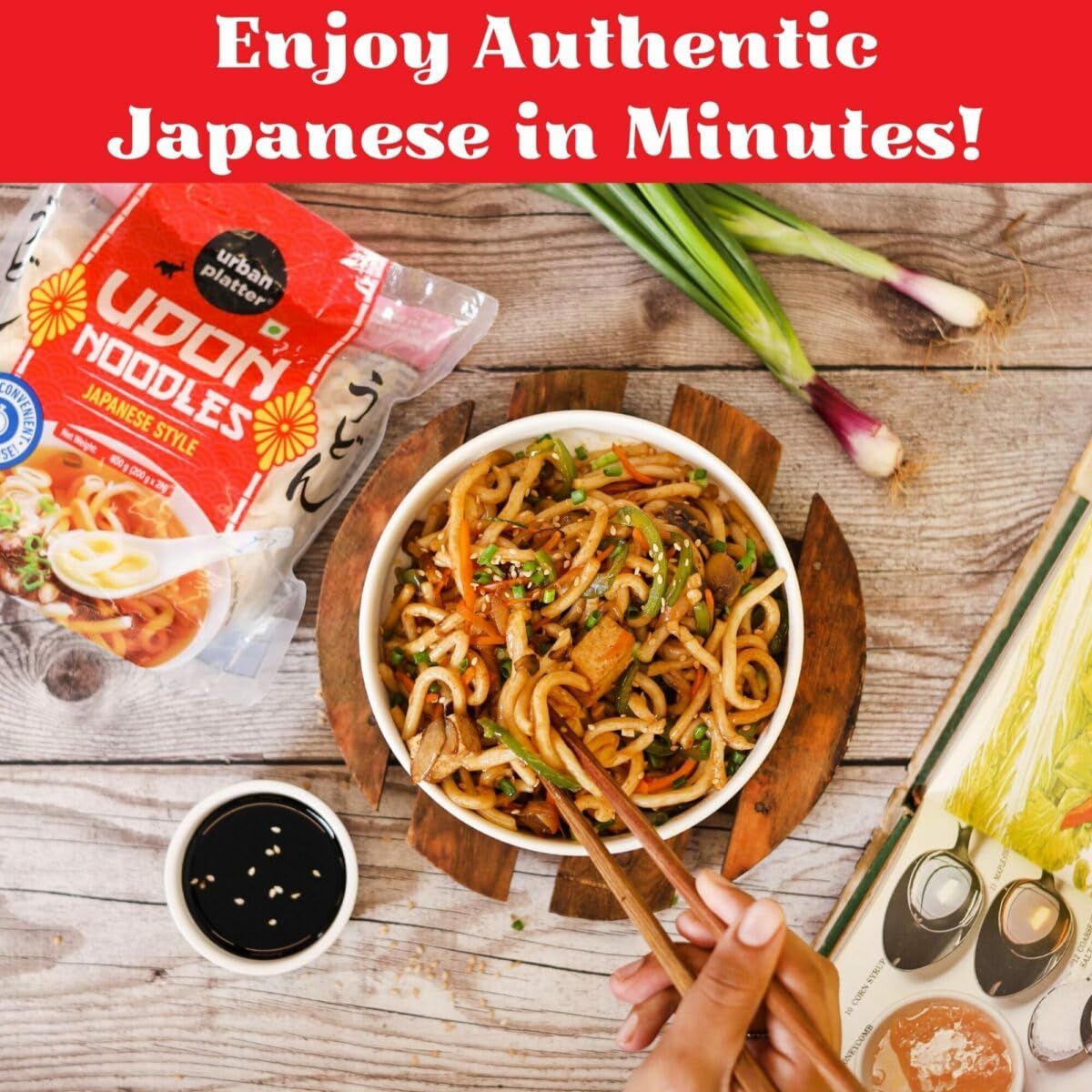 Urban Platter Thick Udon Noodles, (2N x 200g | Ready to Use | Use in Ramen and Stir Fries) (400g (Pack of 3)) - Image 6 thumbnail