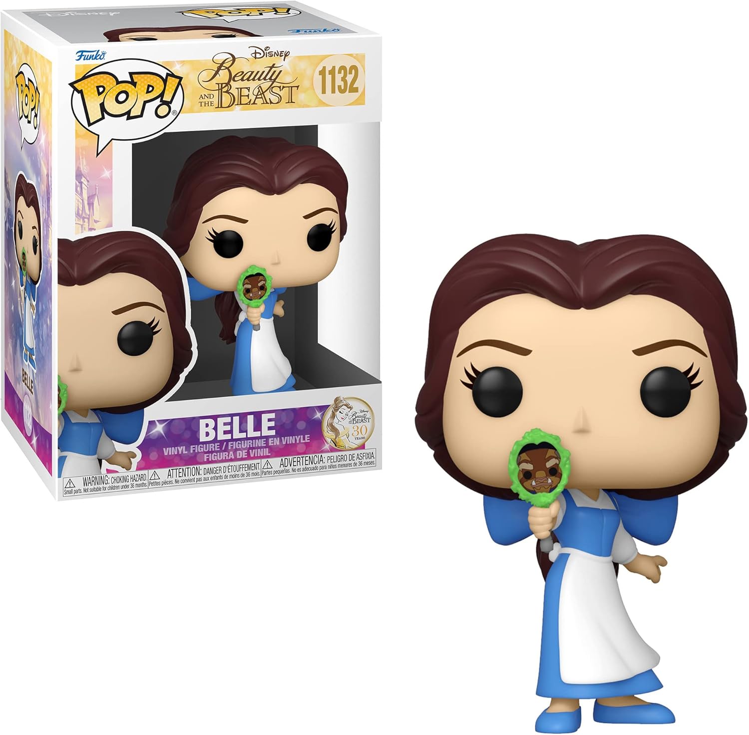 Funko Pop! Disney: Beauty and The Beast Collectors Set - 4 Figure Set: Belle, Winter Belle, Beast with Curls, Lumiere