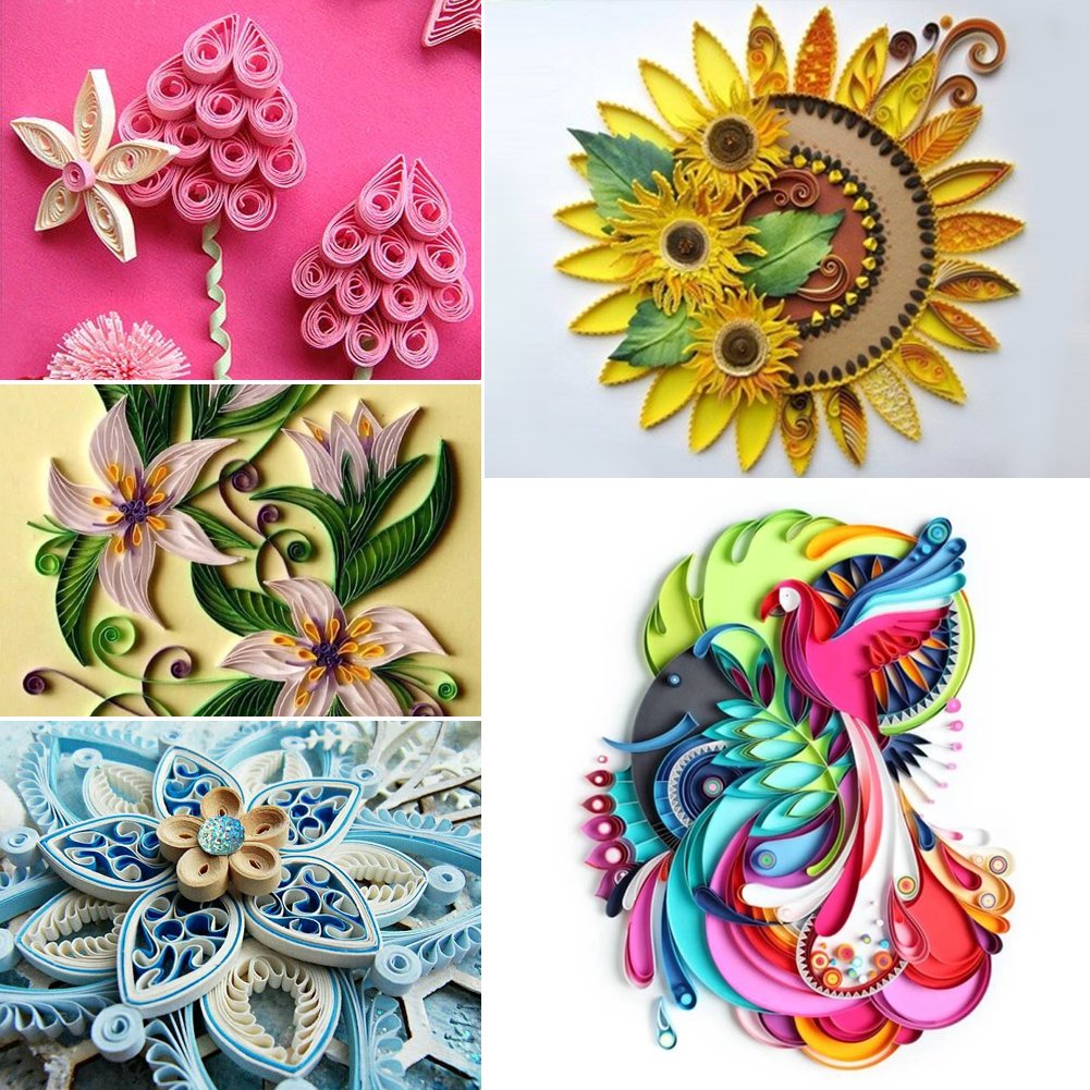 Kit Quilling 960 Strisce Carta - 3/5 Mm, Con Stampo, Crimper E Pettine, Per Arte In Filigrana - Foto 3