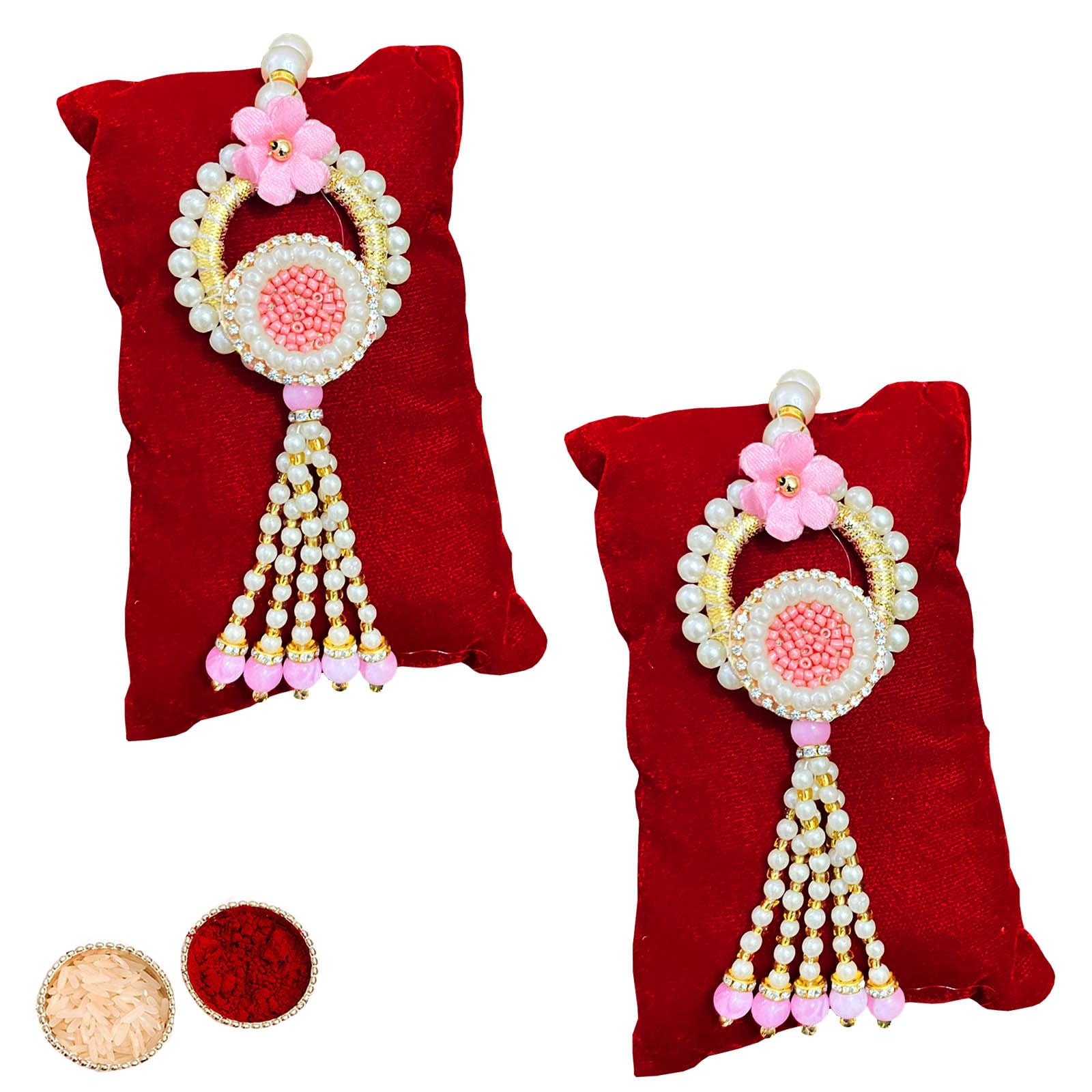 Buyent ® Elegant traditional pearl flower butterfly lumba rakhi for bhabhi chuda rakhi for bhabhi set of 2 with roli chawal (B0D9YS8YWD) Amazon Price History, Amazon Price Tracker