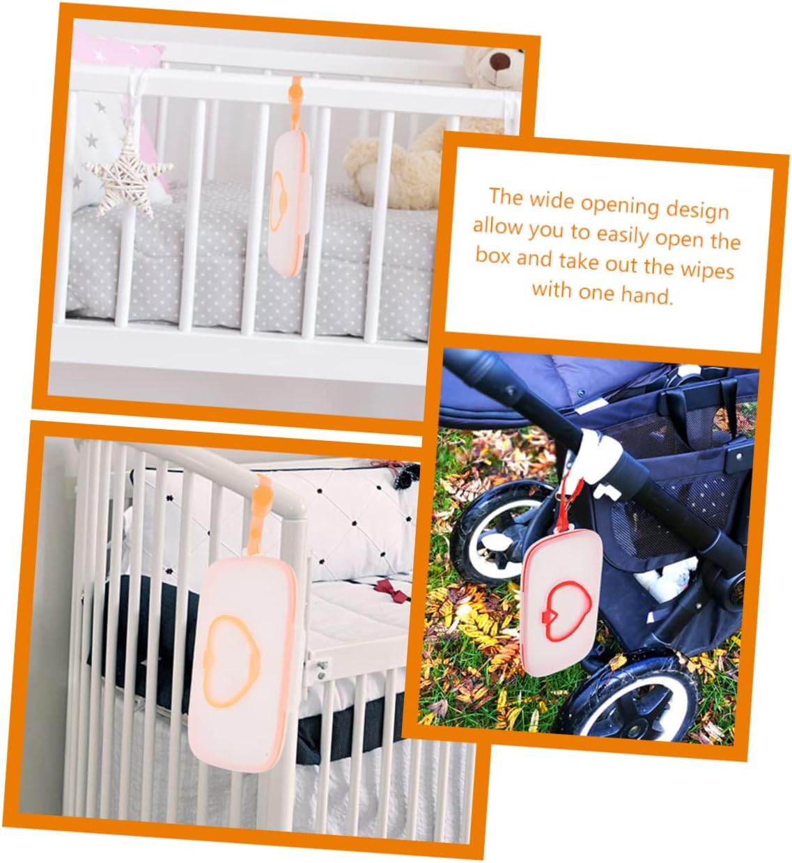 Portable Baby Wipe Dispenser Box 2-Pack Travel Wipes Case for Diaper Bag for Outdoor Use