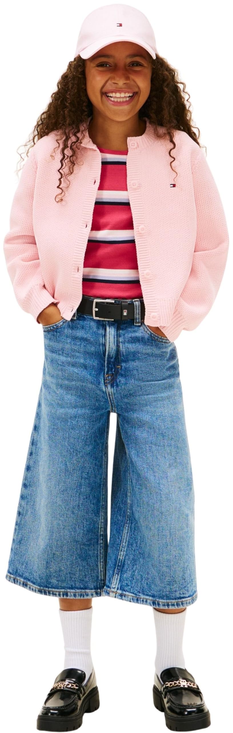 Tommy Hilfiger Chaqueta de Punto Chicas Cardigan Chenille con Botones, Rosa (Duchess Pink), 12 Años