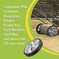 Vista 6 de Arnold 490-324-0002 - Rueda trasera de repuesto de 12 pulgadas para cortacésped, rueda de plástico de 12 x 1.75 pulgadas, compatible con cortacésped