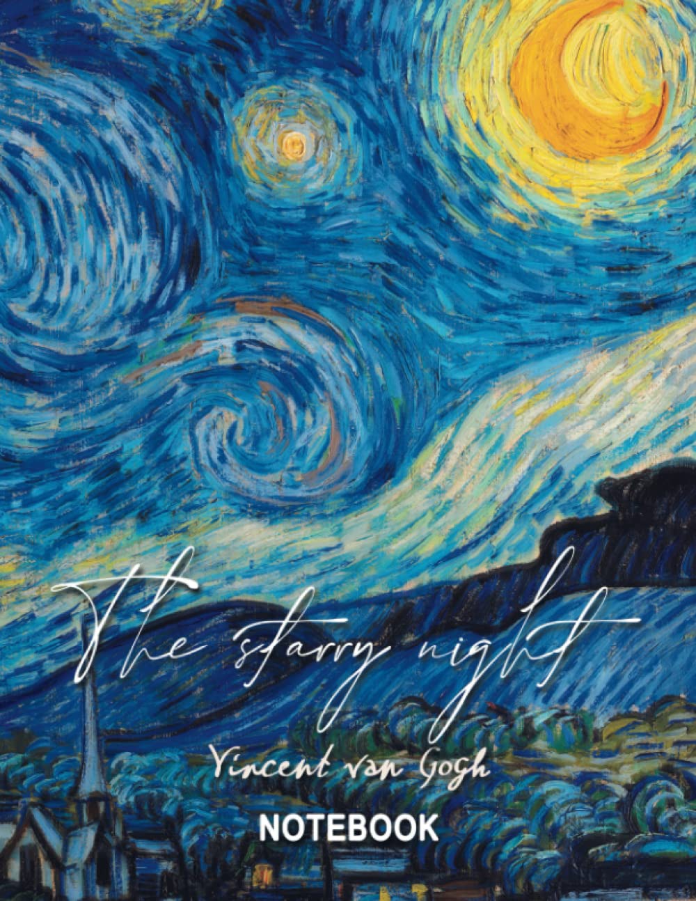 Notebook Van Gogh "The Starry Night" 8.5 x 11 inch lined paper, Journal notebook with lined pages Van Gogh Collection: Van Gogh Collection Notebooks series