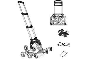 UpCart Lift 200Lb Capacity Folding Hand Truck With Stair Climbing Wheels