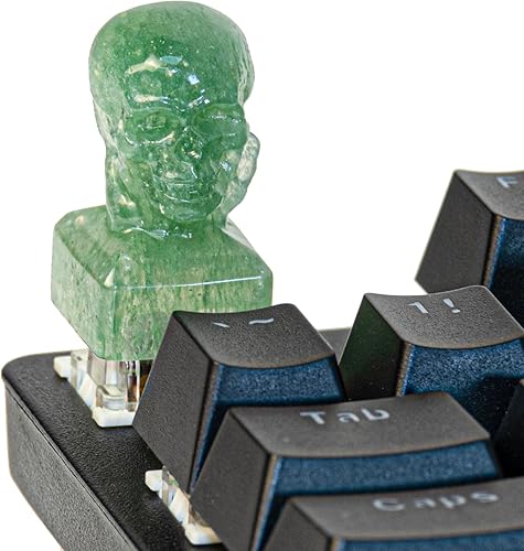 Teclas de visualización personalizables hechas a mano con calavera de ojo de tigre, teclas de teclado para juegos de computadora para teclados