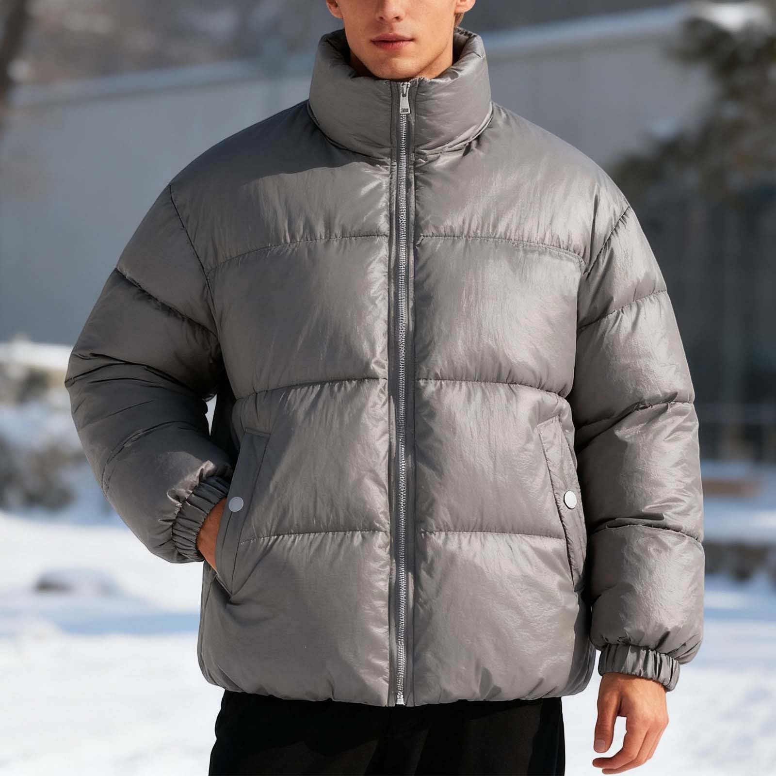 Chaqueta de pan gruesa para hombre abrigos de invierno cálidos abrigo casual chaqueta de aviador cálida chaqueta de invierno cómoda holgada con cuello alto transpirable chaquetas