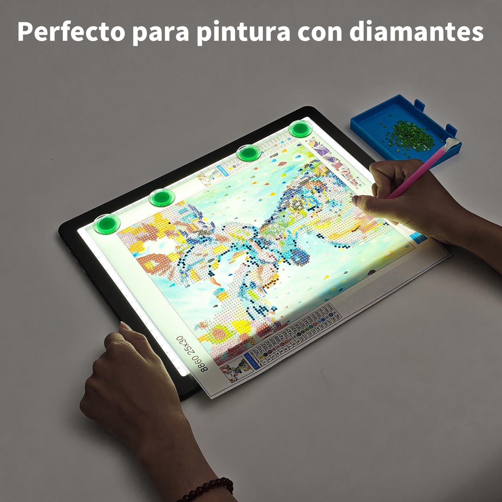 TOHETO Mesa luminosa A4 con bolsillo para pintura de diamantes, caja de luz recargable ultrabrillante para dibujar, almohadilla de luz LED recargable para trazar, placa de luz inalámbrica (negro)
