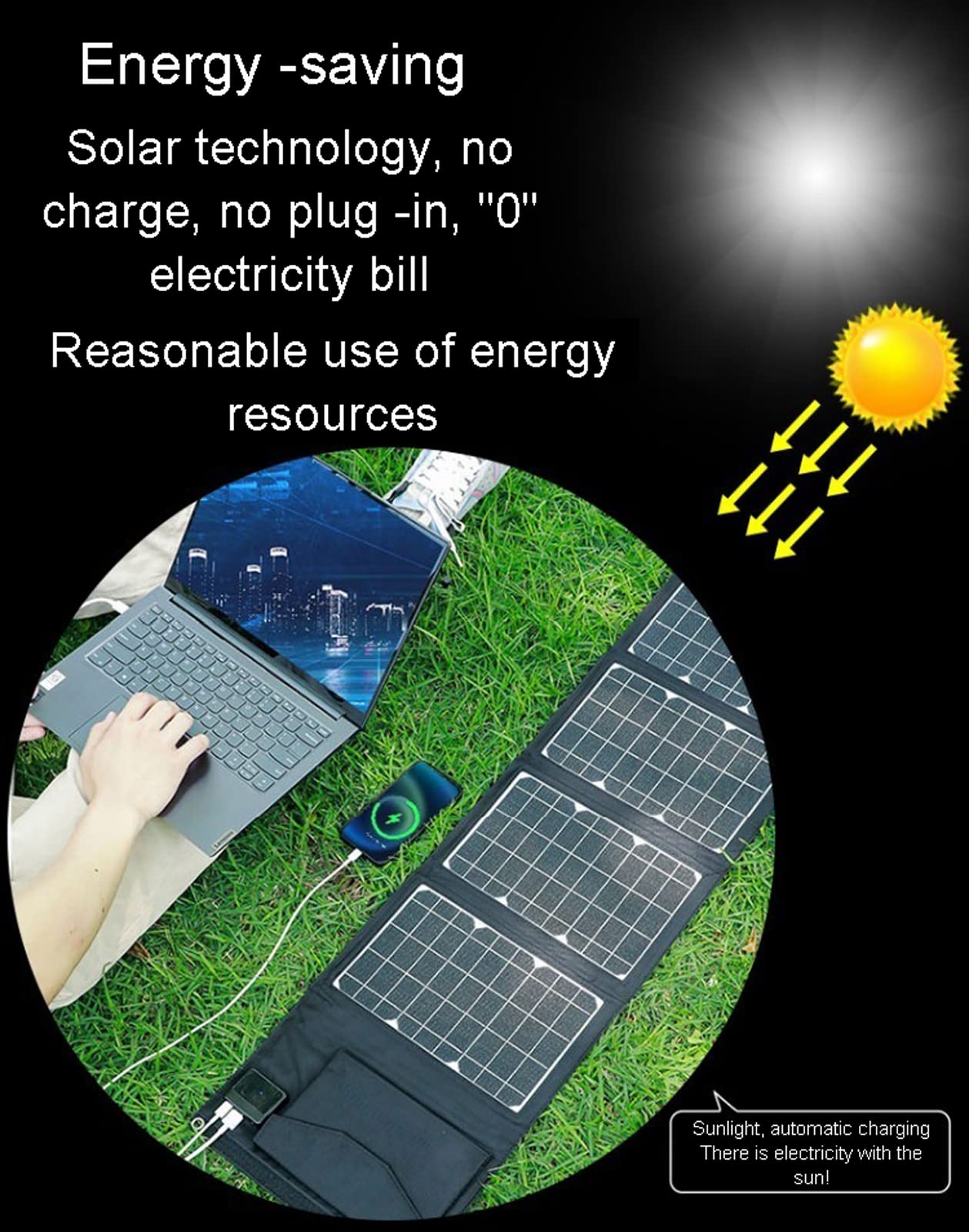 Chargeur Solaire Portable Panneau Solaire Portable 2 Ports USB 1 Port CC Portable étanche QC3.0 Charge Rapide pour Le Camping Les téléphones Portables la Banque d'alimentation(Size:21W)