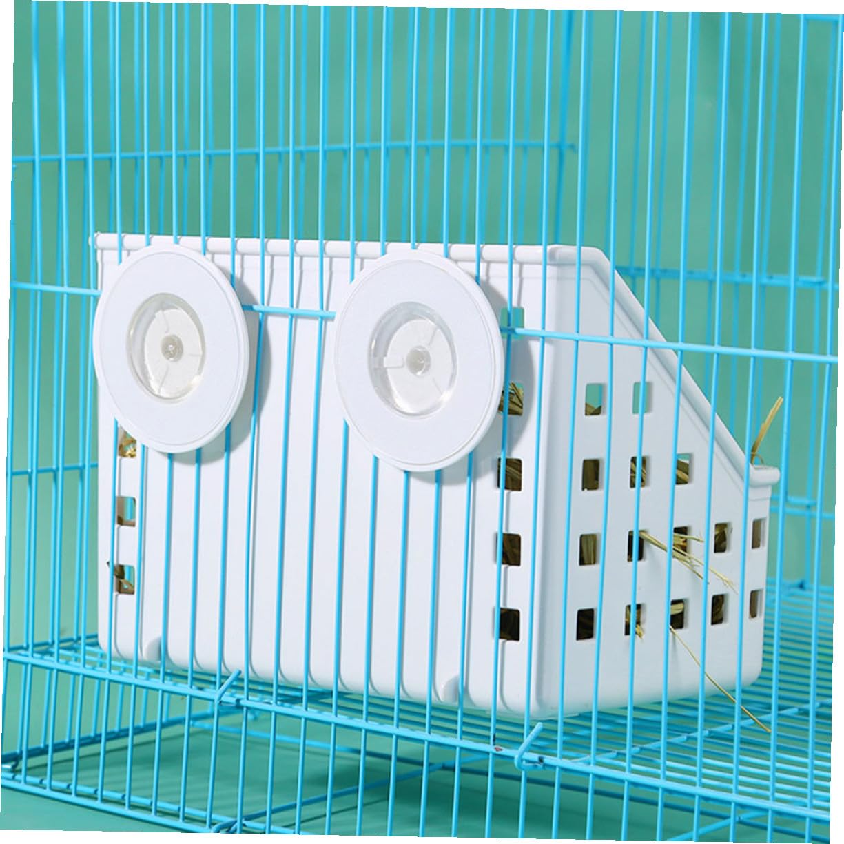 Mangeoire Suspendue pour Lapin, Lot de 2, Plastique Blanc