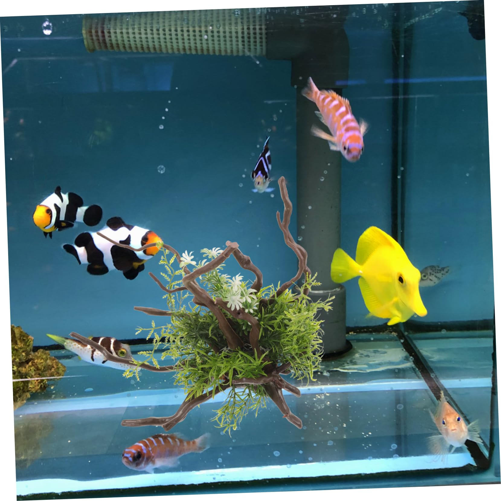 Happyyami Planta Artificial para Acuario Decorativa De Adorno De Paisaje Acuático Decoración De Pecera Lifelike para Crear Lifelike Acuarios y Tanques De Reptiles