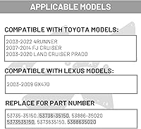 Vista 2 de ECOTRIC Protector contra salpicaduras compatible con Toyota 4 Runner 2003-2022 2007-2014 FJ Cruiser 2003-2020 Land Cruiser 2003-2020 Lexus GX460
