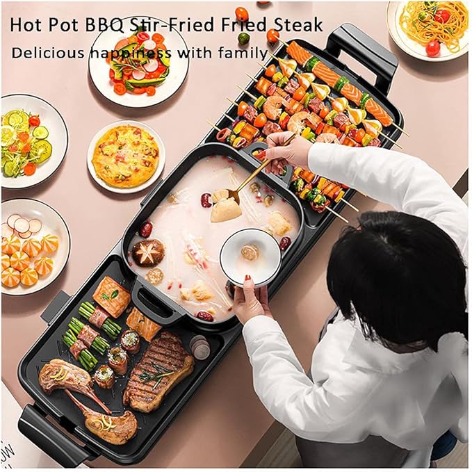 Parrilla Eléctrica con Olla Caliente - 2 en 1 BBQ Coreana Interior miniatura 3