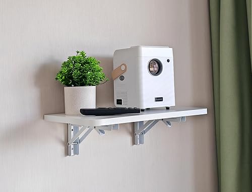 DAZIMOU Estante plegable para proyector de pared, estante flotante plegable mont