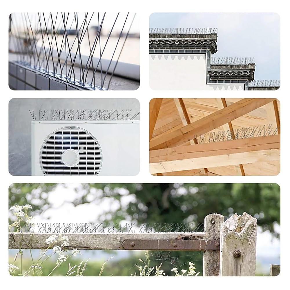 Picos For Pájaros, 0,5-10 M, De Acero Inoxidable 304, Kits De Cercas con Púas For Palomas Y Flechas For Disuadir A Pájaros, Cuervos Y Gatos(10M-20pcs)