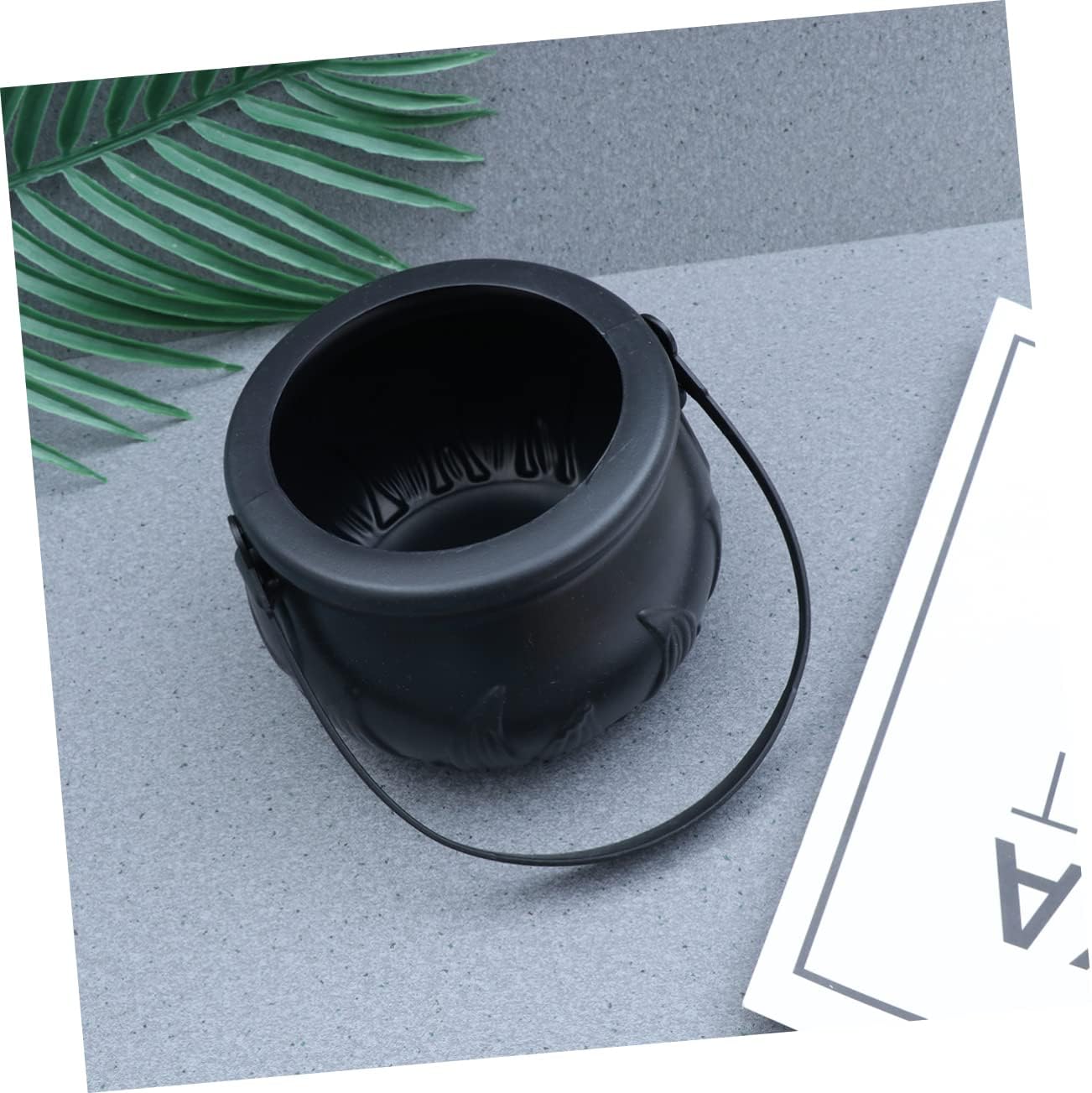 Ciieeo Halloween Witch Candy Bucket 4pcs Plastic round Basket, Portable