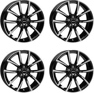 4x AUTEC alloy rims ASTANA 8.0x19 ET47 5x114,3 Schwarz poliert compatible with Fiat Sedici