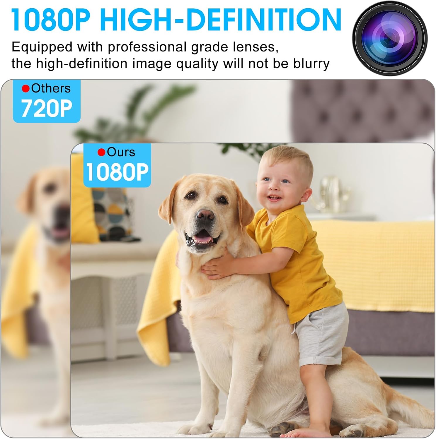 1080P WiFi Wall Outlet Camera, Indoor Surveillance Cam with Multi-Port Charger, 4 AC Outlets, USB & Type-C Ports, Motion Detection, Loop Recording, Remote View