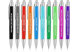 Eaasty 10pcs Cat Lover Pens with Stylus Tip Black Ink Pens for Cat Lovers