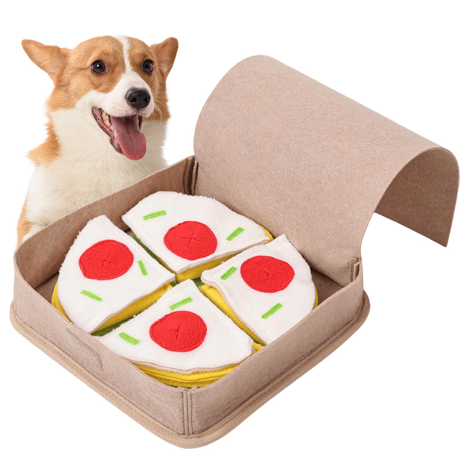 SUNOYA Alfombra olfativa para perros, alfombra olfativa, juguete de inteligencia interactivo para perros pequeños y medianos de tamaño, alfombrilla para olfatear perros para entrenar perros (pizas)