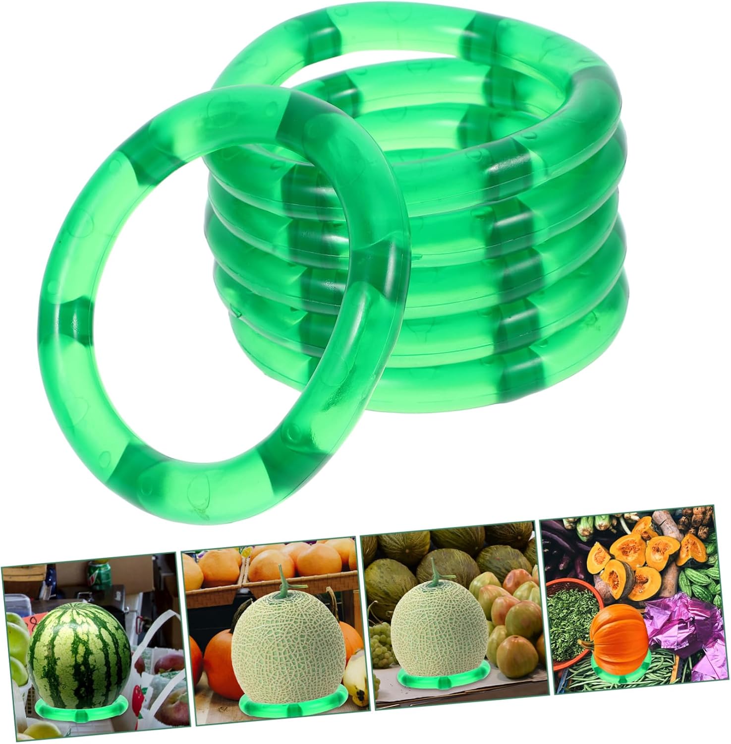 6pcs Watermelon Fixing Holder Nonskid Fruits Display Base for Cantaloupes and Diameter Easy to Clean Stable Fruit Stand for Supermarket and Shop Use