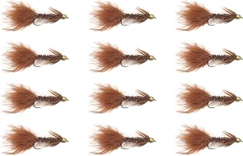 Feeder Creek Fly Fishing Flies | 12pc Woolly Bugger | Trout Flies | Bass Flies | Flies for Fly Fishing | Streamer Flies | Fly Fishing Assortment
