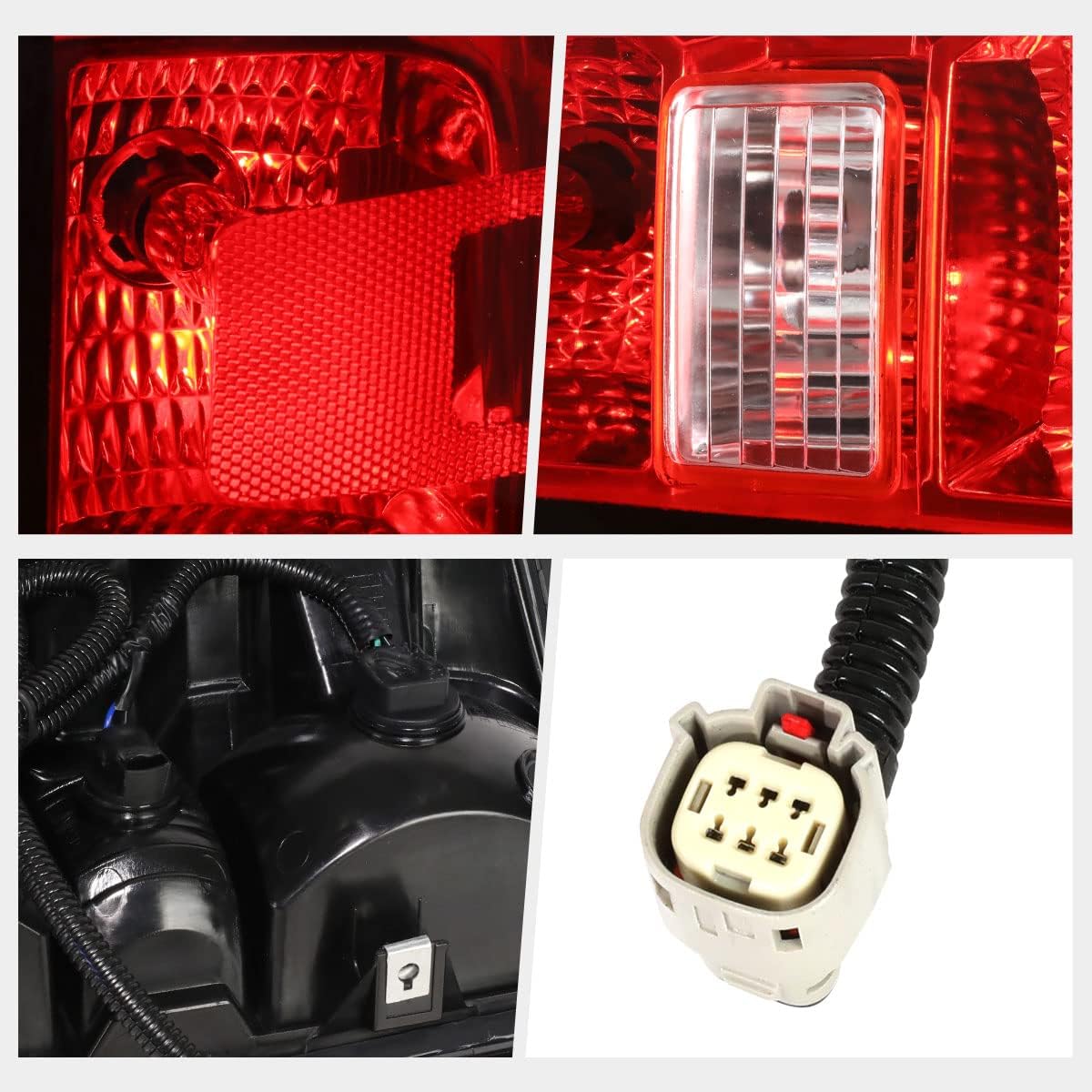 PM PERFORMOTOR [Passenger Side] Tail Light Brake Lamp Assembly Compatible with 14-19 Chevy Silverado/GMC Sierra,Red Lens
