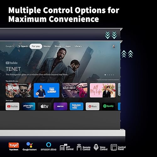Miniatura 7 de Nueva pantalla de proyector retráctil eléctrica 2023 con marco fijo de cristal negro, dispositivo de proyección antiluz 4K HD pantallas de TV