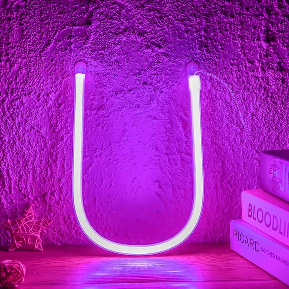 Neon Purple LED Marquee Letter Lights, Light Up Letters Glitter Alphabet Letter Sign Battery Powered for Night Light Birthday Party Wedding Girls Gifts Home Bar Christmas Decoration