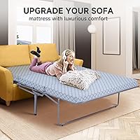 Vista 5 de LILYPELLE Repuesto de colchón para sofá cama de 4 pulgadas, colchón de espuma viscoelástica para sofás cama y sofás para ocultar una cama, sofá