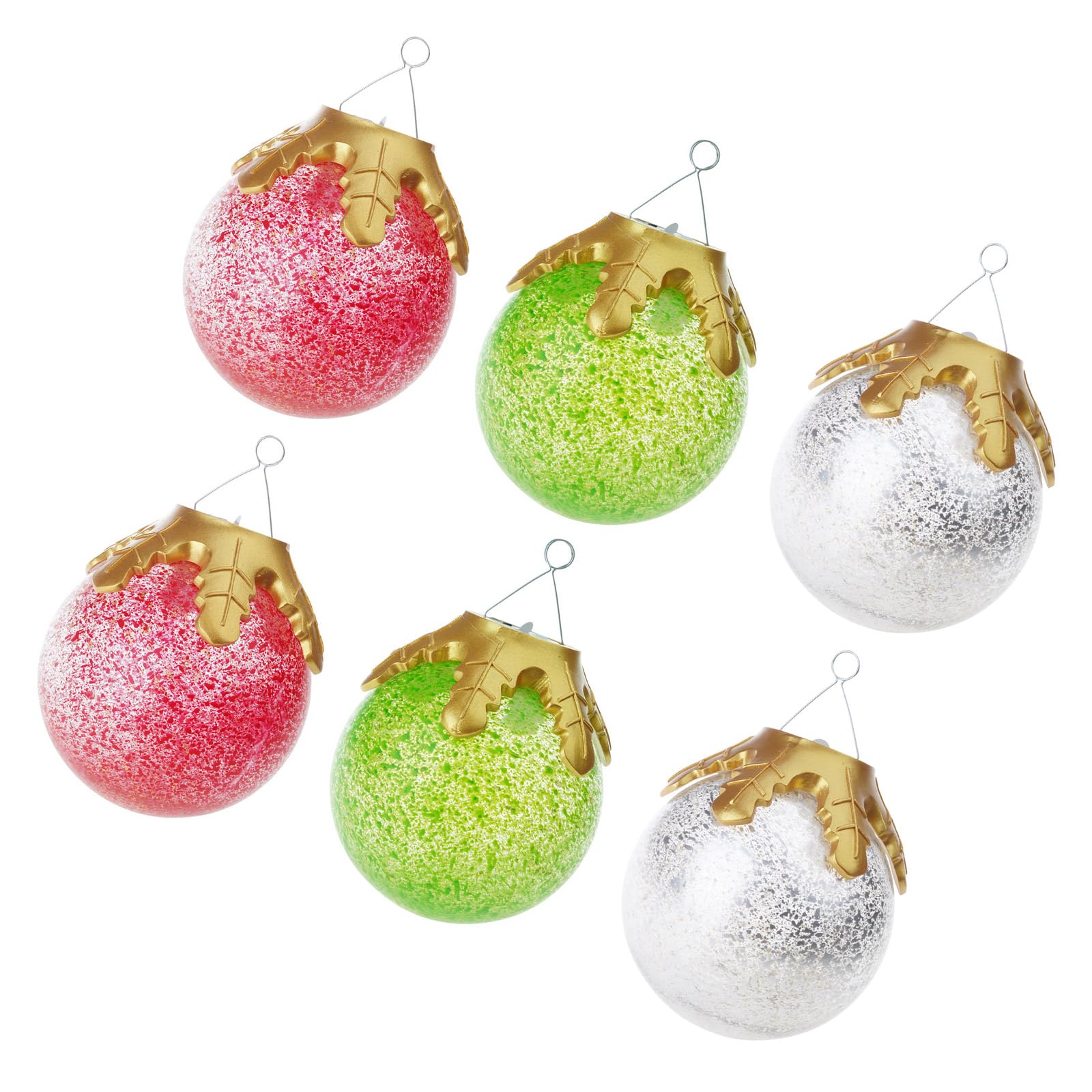 Mekalero LED Christmas Tabletop Decors Auto Timer Durability Cracked Designing Snowflake Accent 6Inch Holiday Ornament Desktop Decoration Ornament