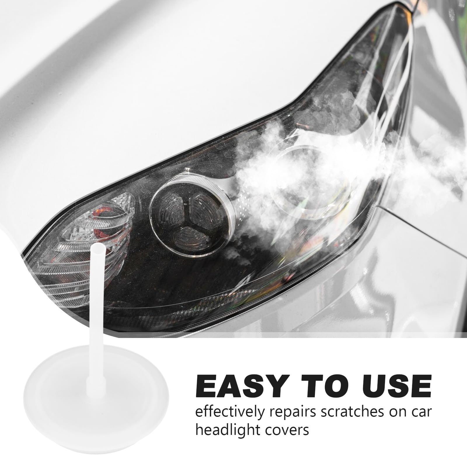 YARNOW Kit de Rénovation de Phares Automobiles Couvercle Blanc en Plastique, Protection Anti-débordement et Revêtement pour Polissage et Restauration