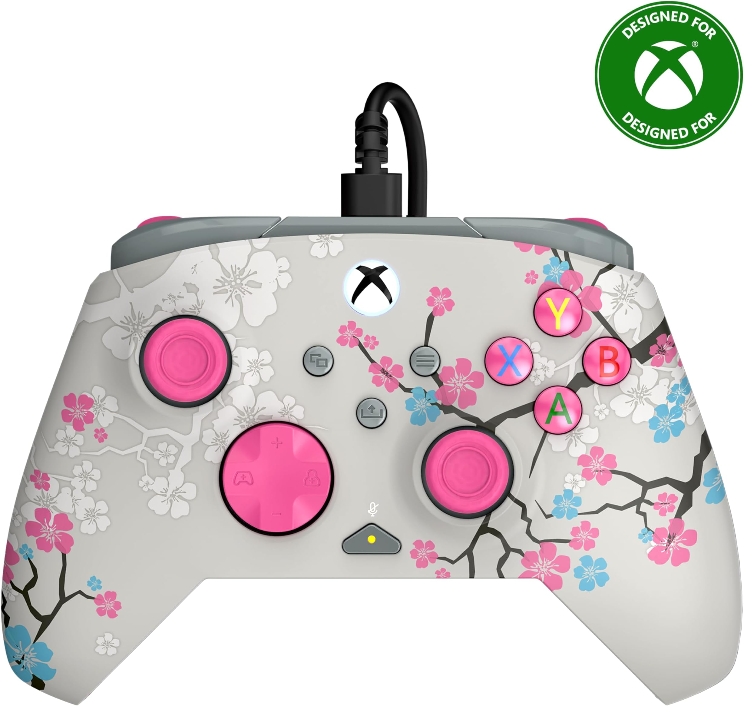 Turtle Beach Rematch Advanced Wired Gaming Controller Licensed for Xbox Series X|S, Xbox One, Windows PC - Glow, Remappable Buttons, Hair Triggers, Audio Controls, Impulse Triggers - Cherry Blossom