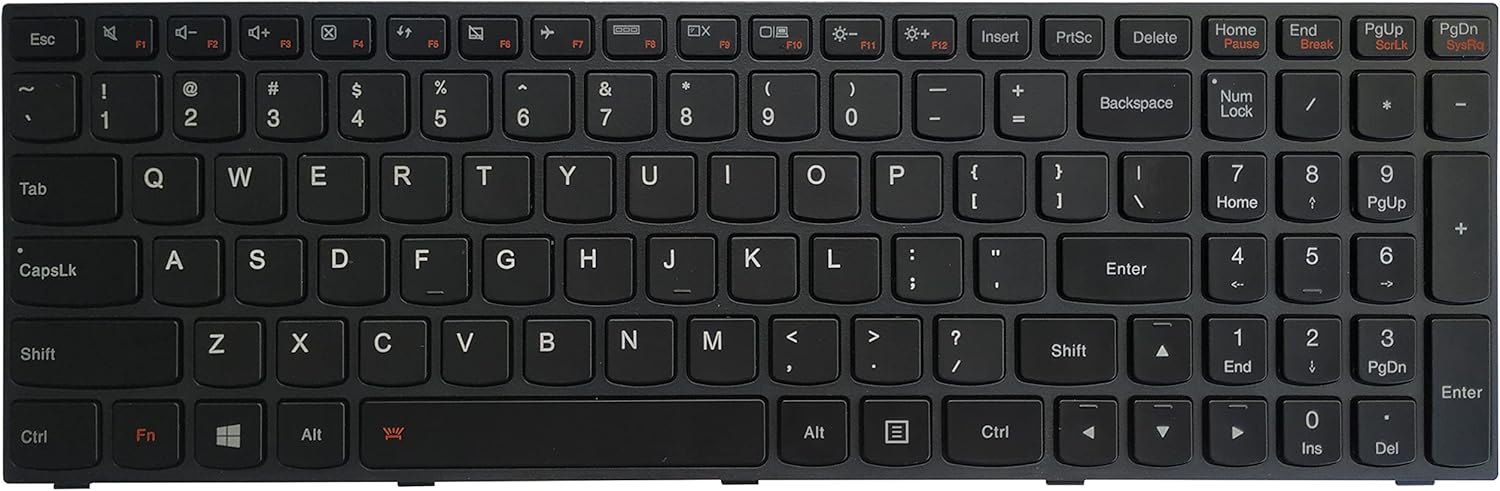 Replacement Keyboard Compatible for Lenovo IdeaPad G50-30 G50-45 G50-70 G50-80 G70-35 G70-70 G70-80 G50-70M US Layout with Backlit Frame (Silver)