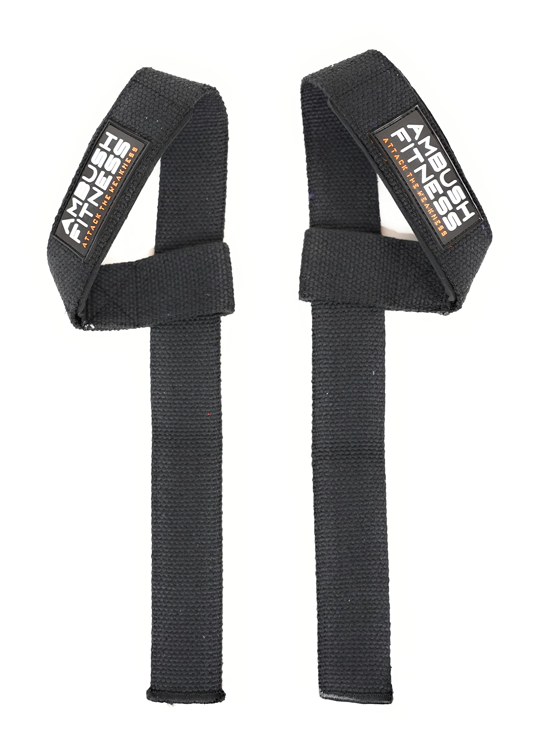 Ambush Fitness Strength Training Wrist Straps - Ideal for Weightlifting and Bodybuilding (Black)